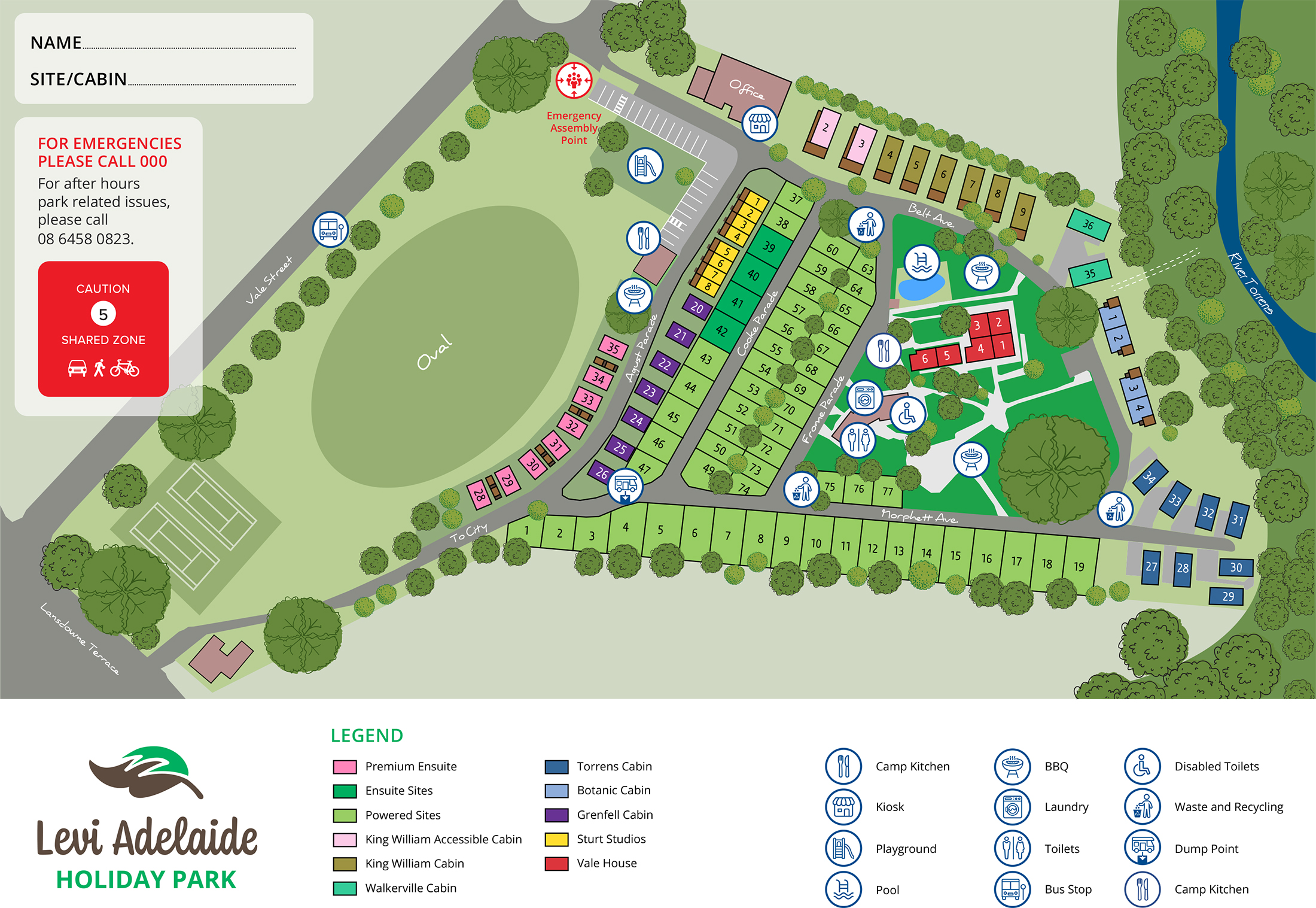 Levi Adelaide Park Map 2020-2